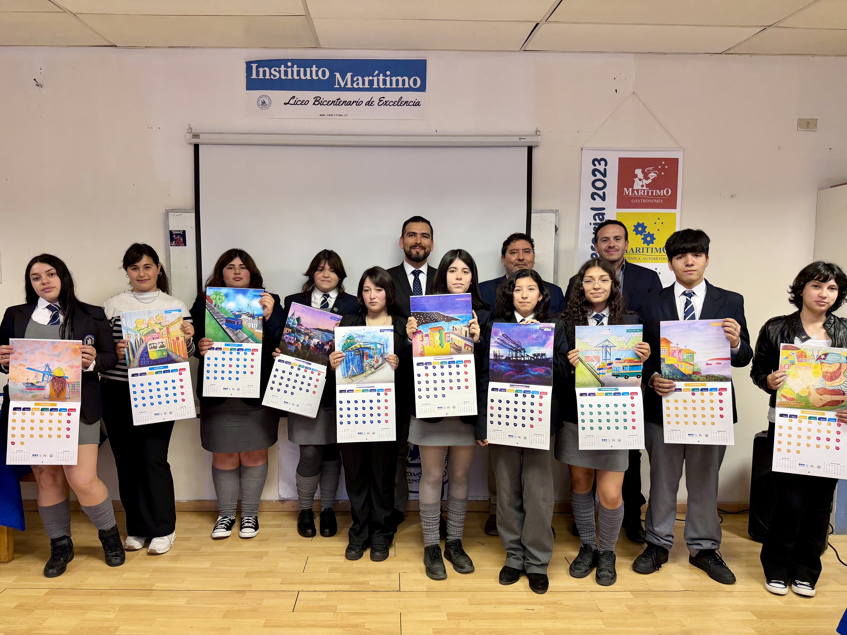 Agencia JVD y el Liceo Bicentenario Instituto Marítimo Celebran la 3a Versión del Concurso / Calendario «Valparaíso Ciudad de Colores».